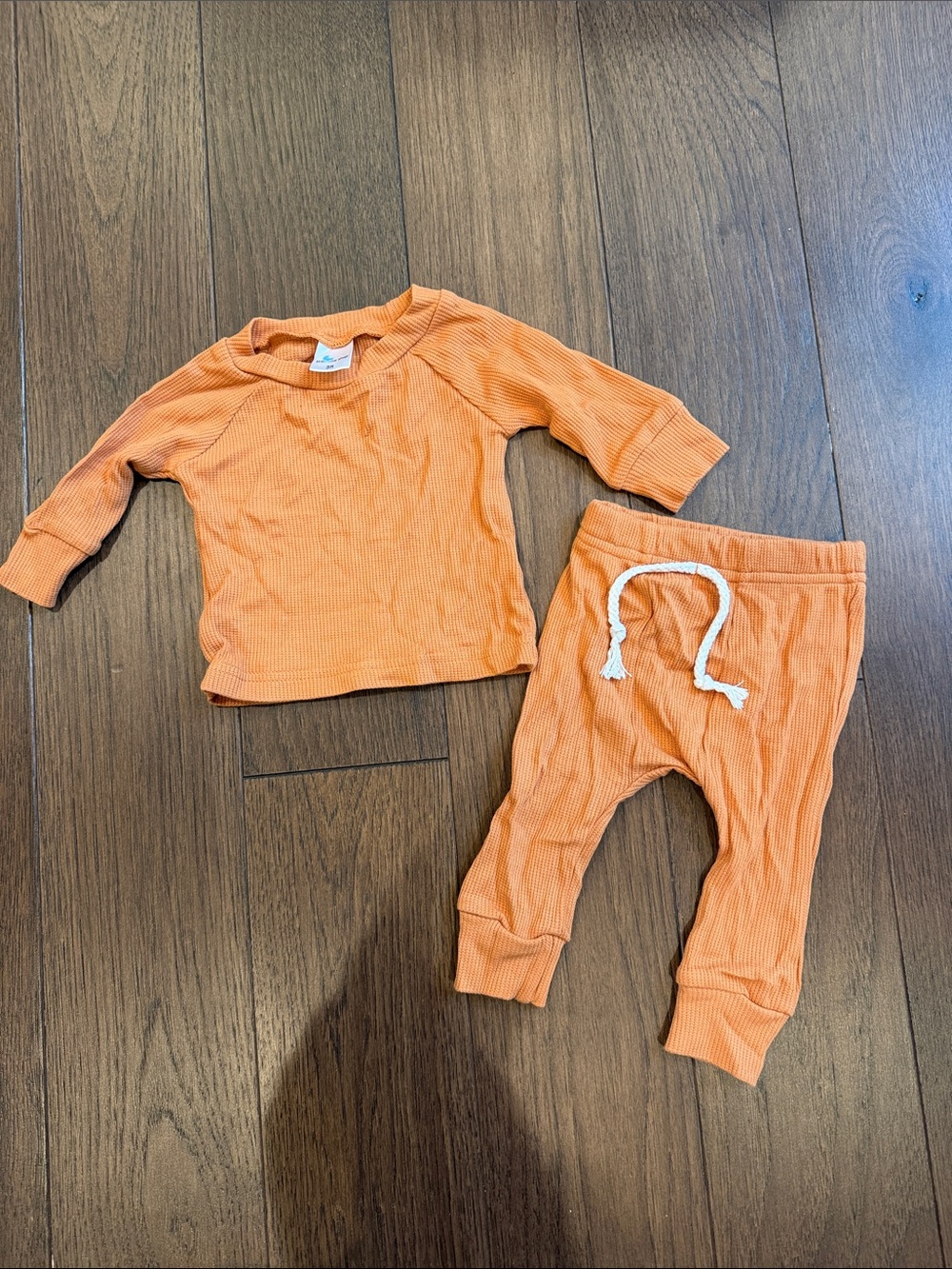 Little One Shop Orange Ribbed Two-Piece Baby Set Size 3M - C39-109